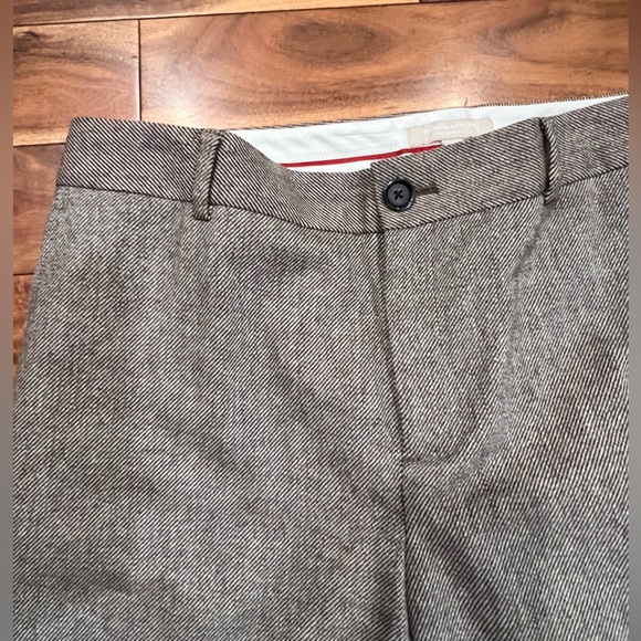 Banana Republic Martin Fit Wool Dress Pants Brown Tweed 14 - Picture 2 of 6